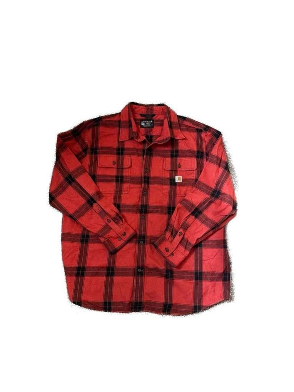 Carhartt Rugged Flex Loose Fit Midweight Flannel Shirt XL Red Black Plaid TW4451